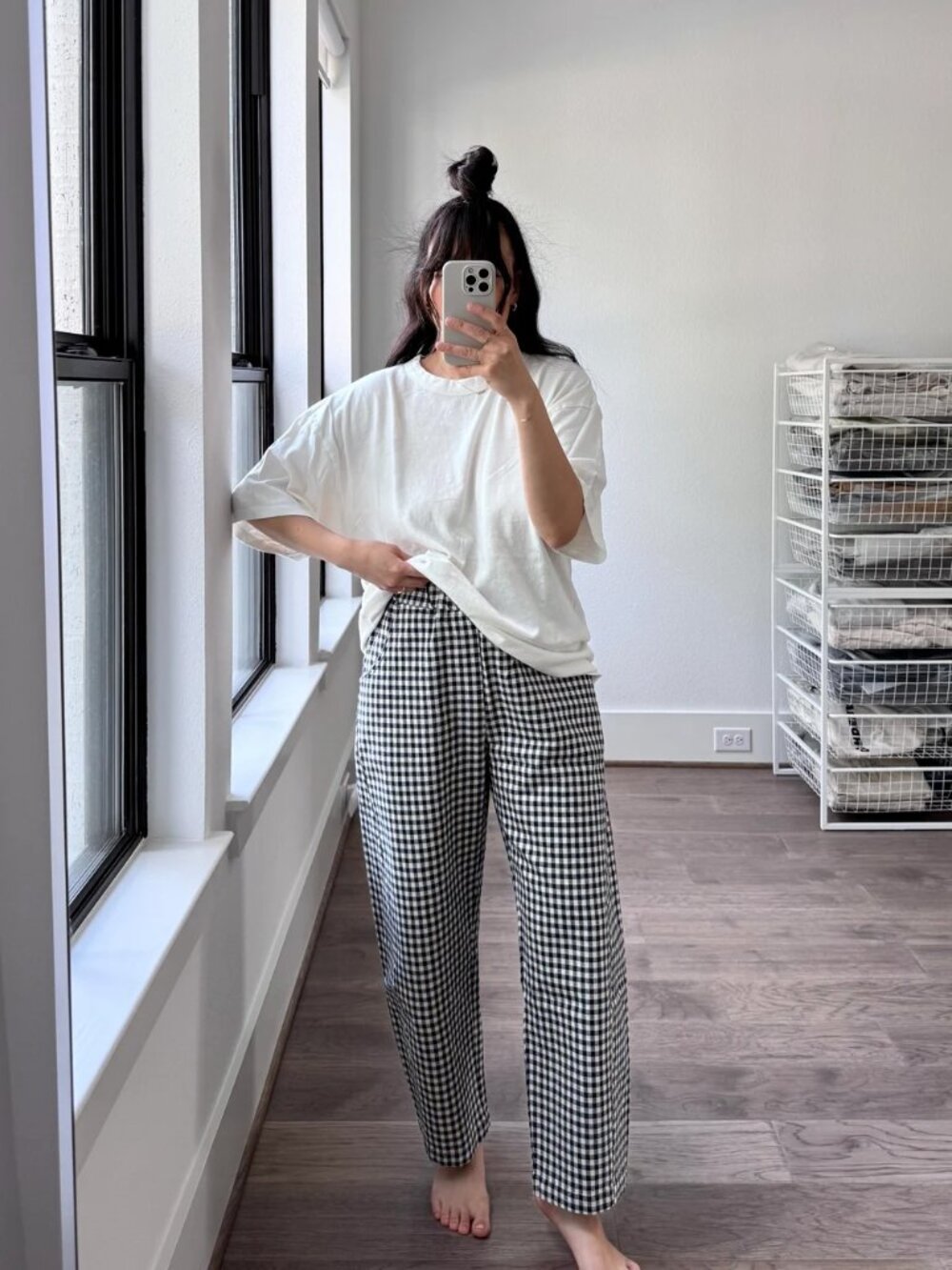 Le Bon Shoppe Arc Pants in Navy & White Gingham - S